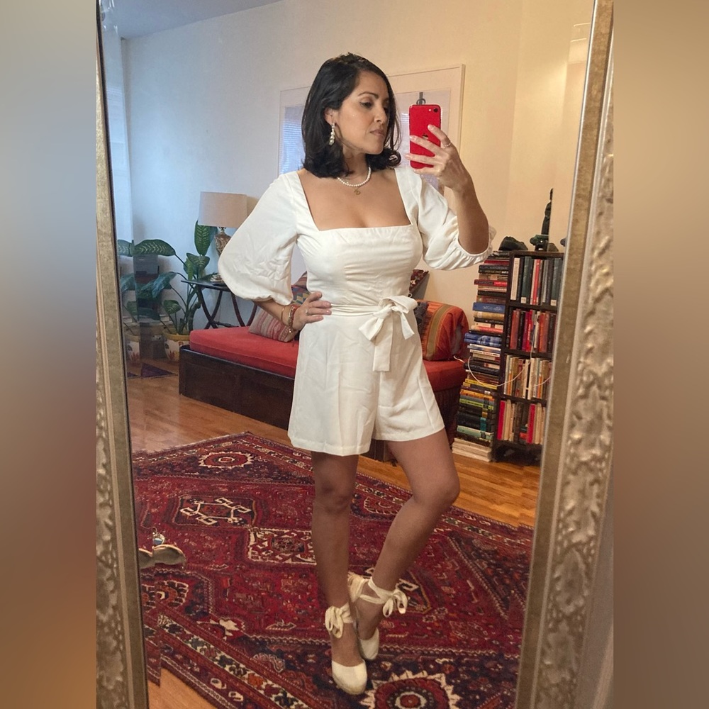 Amanda Uprichard 🤍 Ivory romper size M. New w tags